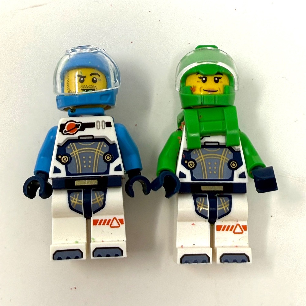 LEGO City Space Port Astronaut Minifigure Lot Blue and Green cty1729 cty1759